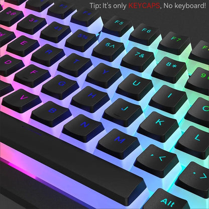 Novas teclas Pudding PBT 129 teclas Double Shot translúcidas para layouts de 60% 80% 100% perfil OEM para teclado mecânico gamer RGB