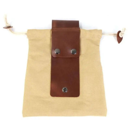 Leather Waxed Canvas Pouch Tote Garden Tools Bag in Water Proof Canvas Rolling Bag Foldable Belt Pack Portable Foraging Bag