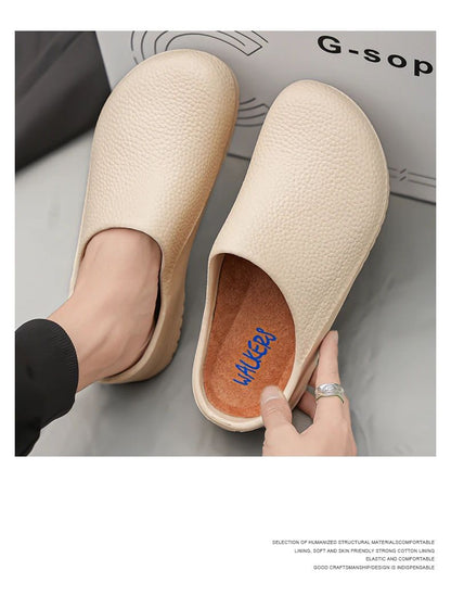 Kitchen Non-slip Oil-resistant Chef‘s Shoes Men's Waterproof Casual Flat Shoes Women's Slippers Couple Plus Size EVA Shoes