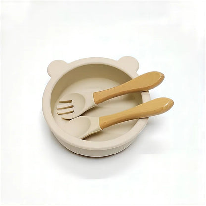 3pcs Baby Silicone Bowl Suction Cup Bowl Children's Tableware Complementary Bowl Children's Dinner Plate Silicone Tableware