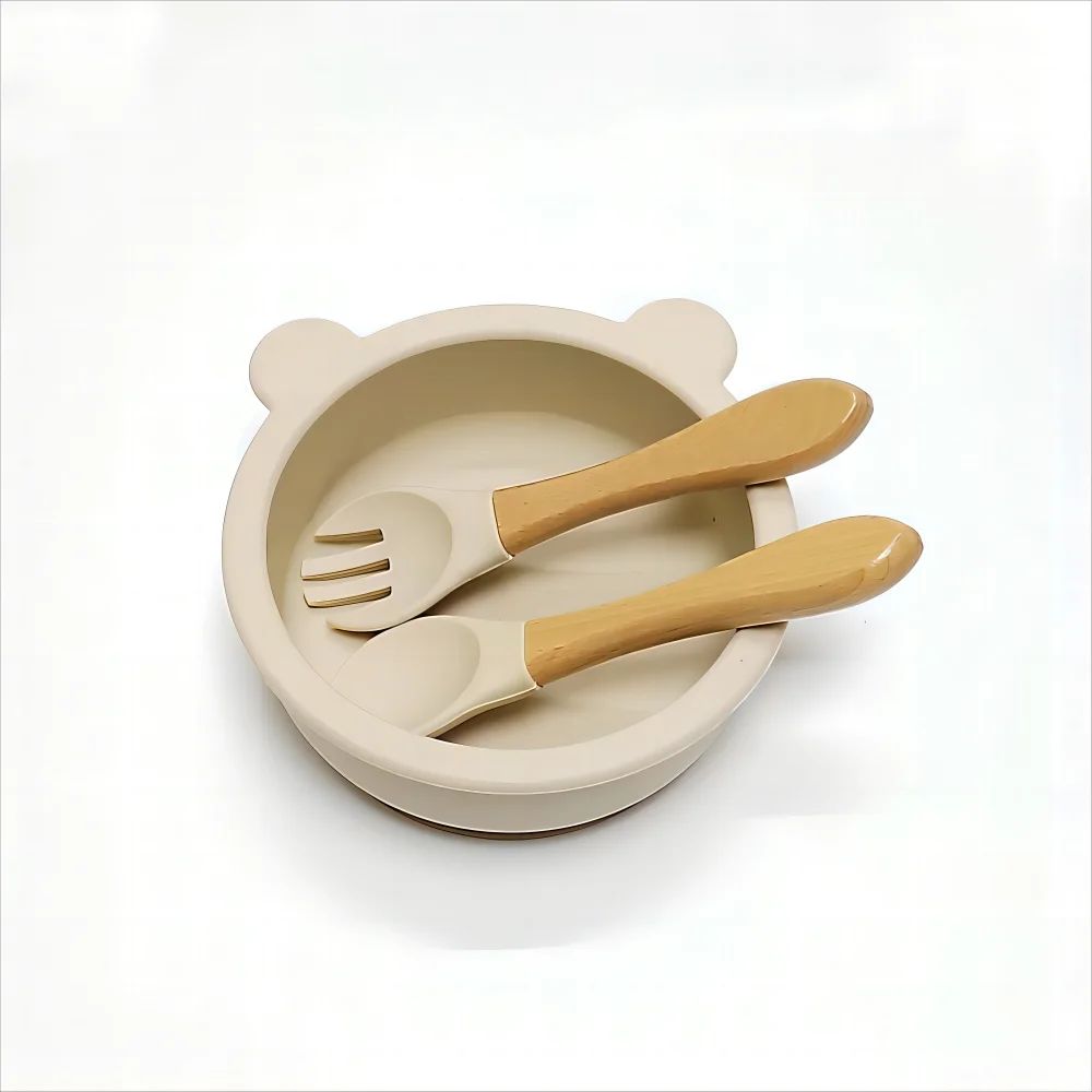 3pcs Baby Silicone Bowl Suction Cup Bowl Children's Tableware Complementary Bowl Children's Dinner Plate Silicone Tableware