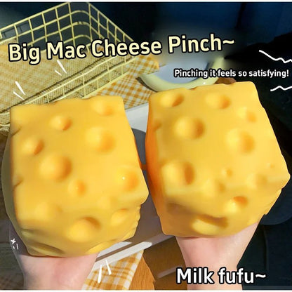 1/2pcs Simulate Cheese Slow Rebound Pinching Office Decompression Relax Slow Rebound Cheese Pinching Ornament Decompress Knead