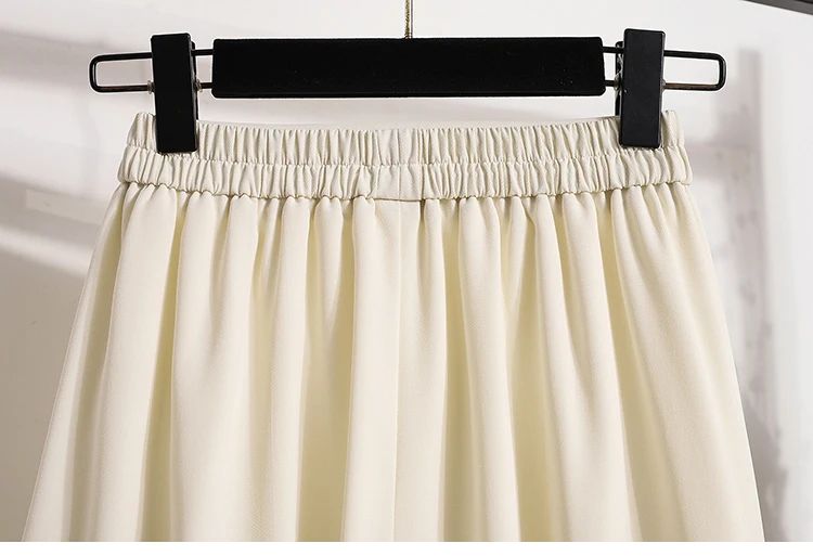 Ladies' Summer High Waist Plus Size Skirts 2026 Mid To Long Flowing Suit Skirt New Style Casual Solid Color A-line Skirt