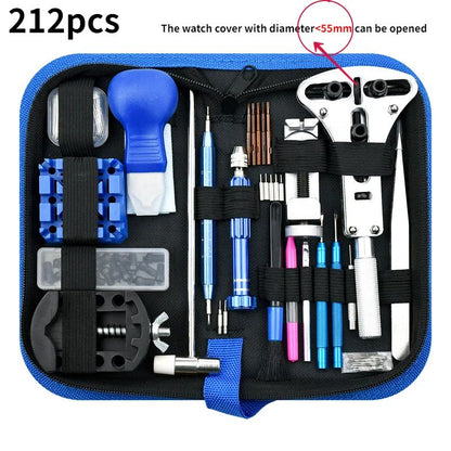 Kit de Ferramentas para Reparo de Relógios Removedor de Pinos de Pulseira Abridor de Caixa Removedor de Pinos de Mola Substituição de Bateria de Relógio Conjunto de Agulhas de Pulseira Acessórios