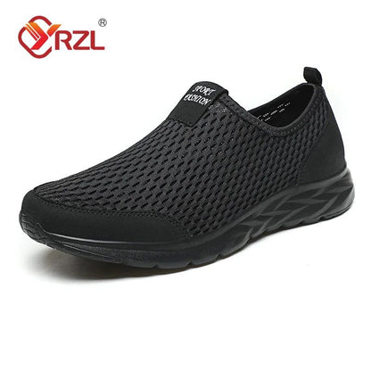 Tênis Masculino YRZL Respirável em Mesh, Casual, Antiderrapante para Uso Externo, Tamanho Grande, Loafer Leve para Caminhada, Calçado Masculino de Tênis
