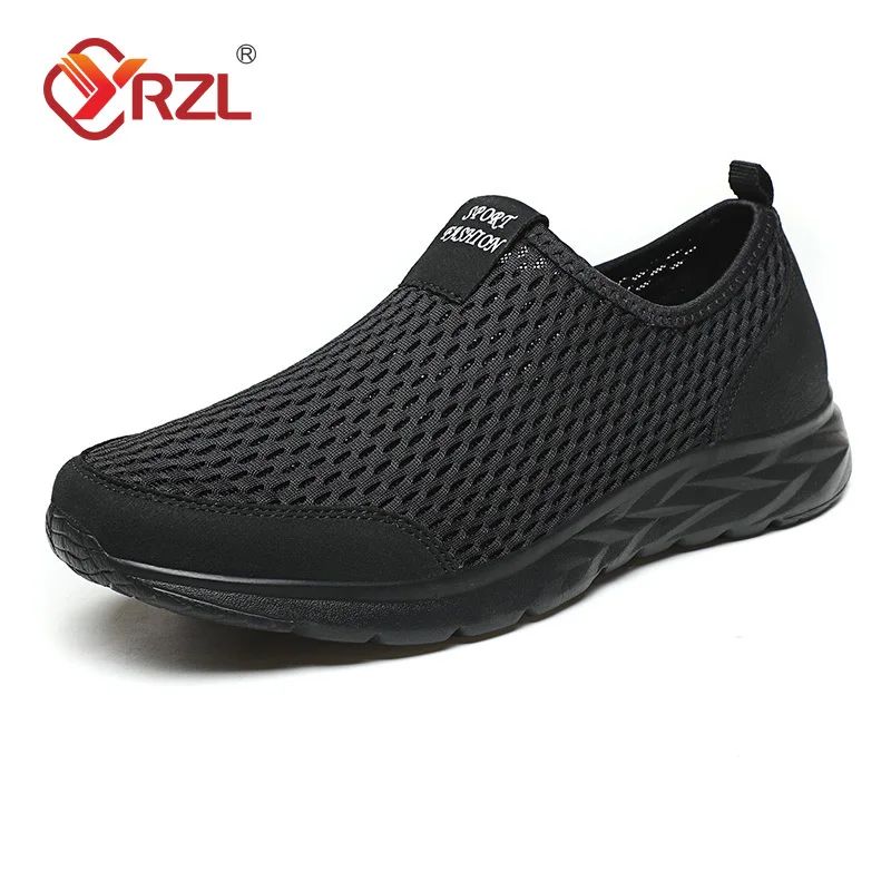 Tênis Masculino YRZL Respirável em Mesh, Casual, Antiderrapante para Uso Externo, Tamanho Grande, Loafer Leve para Caminhada, Calçado Masculino de Tênis