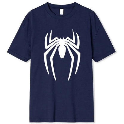 Summer Spider Men's T-Shirt Short Sleeve Sport Cartoon Hero Tops Tees Oversized Streetwear Casual T Shirts Designer Men Clothing
