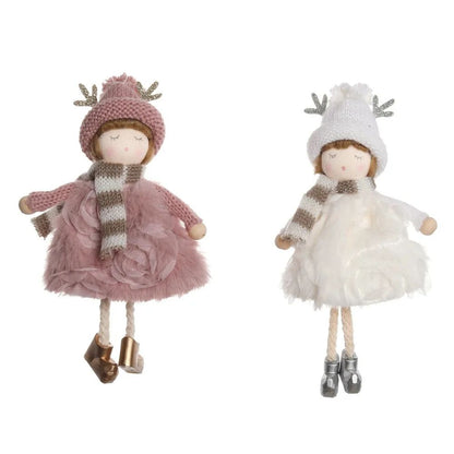 Christmas plush antlers angel girl pendant Christmas tree pendant creative doll pendant gift