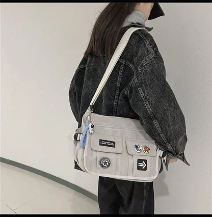 Harajuku Men Nylon Crossbody Bags for Women Messenger Bag Girls School Book Bags Youth Canvas Handbags Shoulder Bag Sac Bolsas