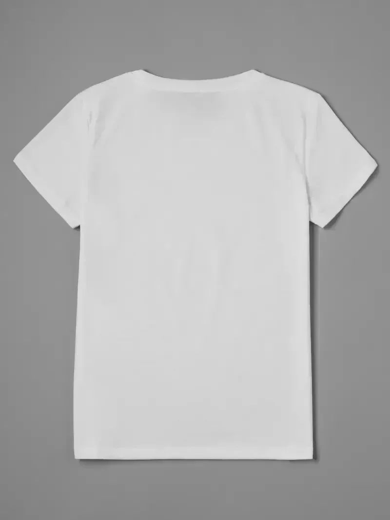 More Pasta Less Drama Women's T-Shirt Printed Pattern Round Neck Summer New Seaside Vacation Travel Basic White Top T-Shirt