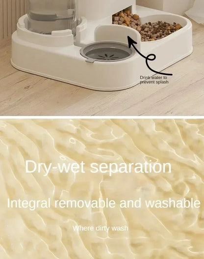 Comedouro Automático para Cães Gatos com Bebedouro Grande Capacidade Armazenamento de Ração Dispensador de Comida Acessórios para Filhotes e Pets