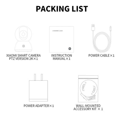 Xiaomi 360° Smart Home Security Camera Mi PTZ 2K Webcam 1296P 3 Megapixel AI Human Detection Night Vision Webcam Chinese Version