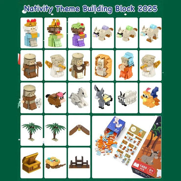 DIY Natal Calendário do Advento Caixa de Presente Natividade Jesus Blocos de Montar Brinquedos Contagem Regressiva 24 Dias Calendários do Advento Decoração de Natal para Casa