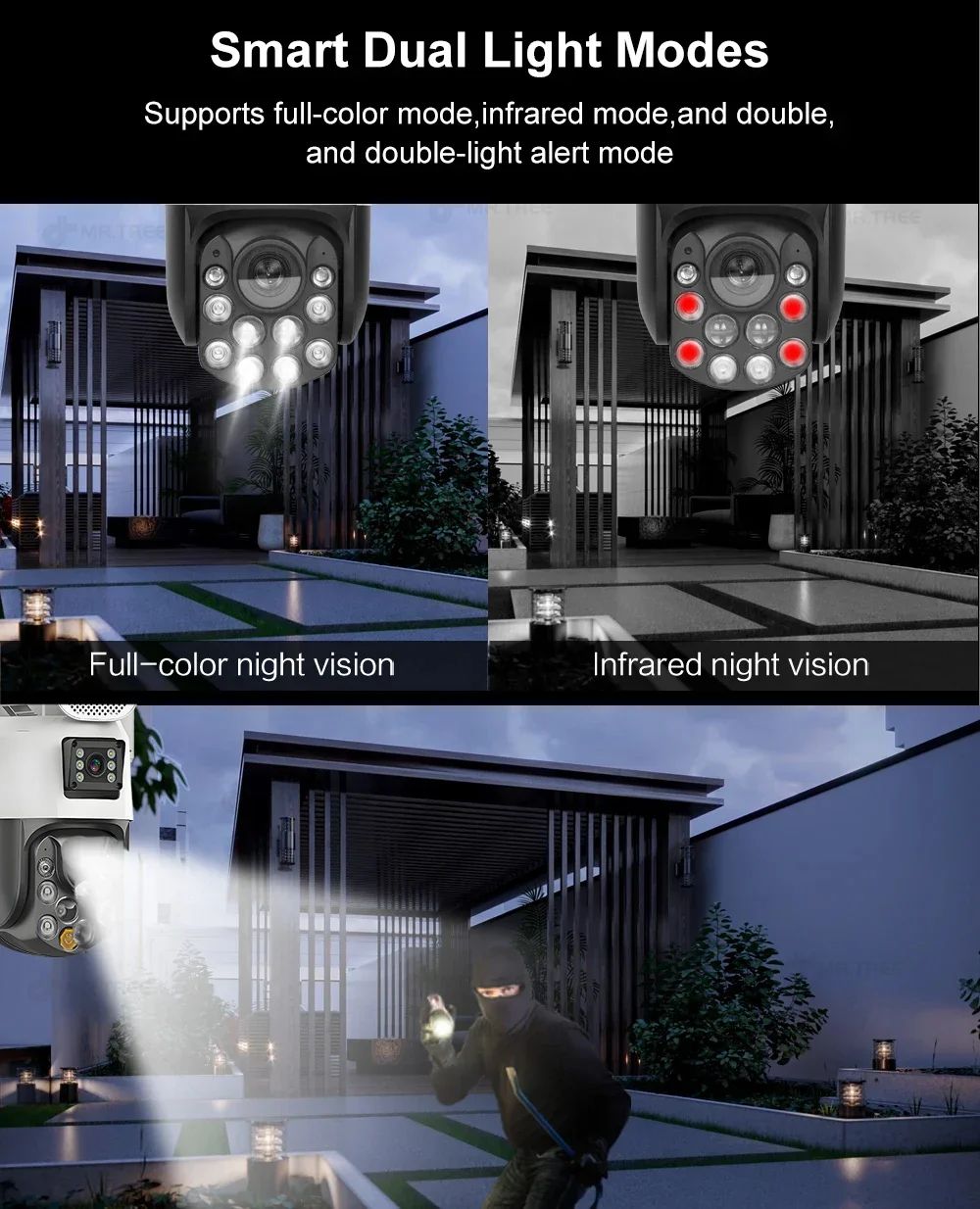 Câmeras de segurança solares externas 4K, 4G SIM, 2 lentes/tela, zoom óptico de 60x, rastreamento automático, PTZ 360°, câmera IP para vigilância residencial