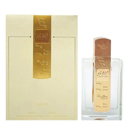 Lattafa Angham Eau De Parfum 3.4oz – Long Lasting Unisex Perfume, Warm Floral Amber Luxury Gift