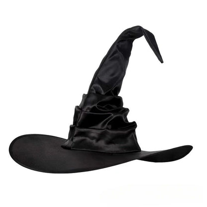 Chapéu de Bruxa de Halloween - Acessório Dobrável de Cosplay de Mago, Boné Preto de Diabo para Adultos Mulheres Homens, Fantasia e Decoração de Festa
