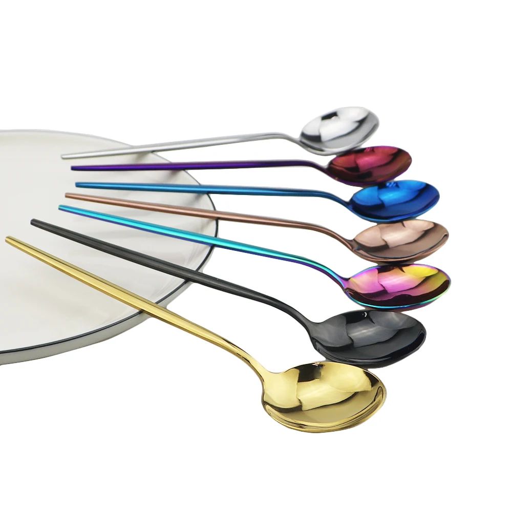 Conjunto de Talheres de Aço Inoxidável Western Dourado com 6 Peças de Colher de Concha, Colher de Jantar, Colher de Sopa, Talheres de Cozinha