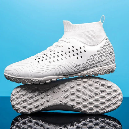 High-top Society Soccer Shoes Football Boots Men Ultra-light Kids Boy Turf Futsal Cleats Children's  Sports Training Footwear