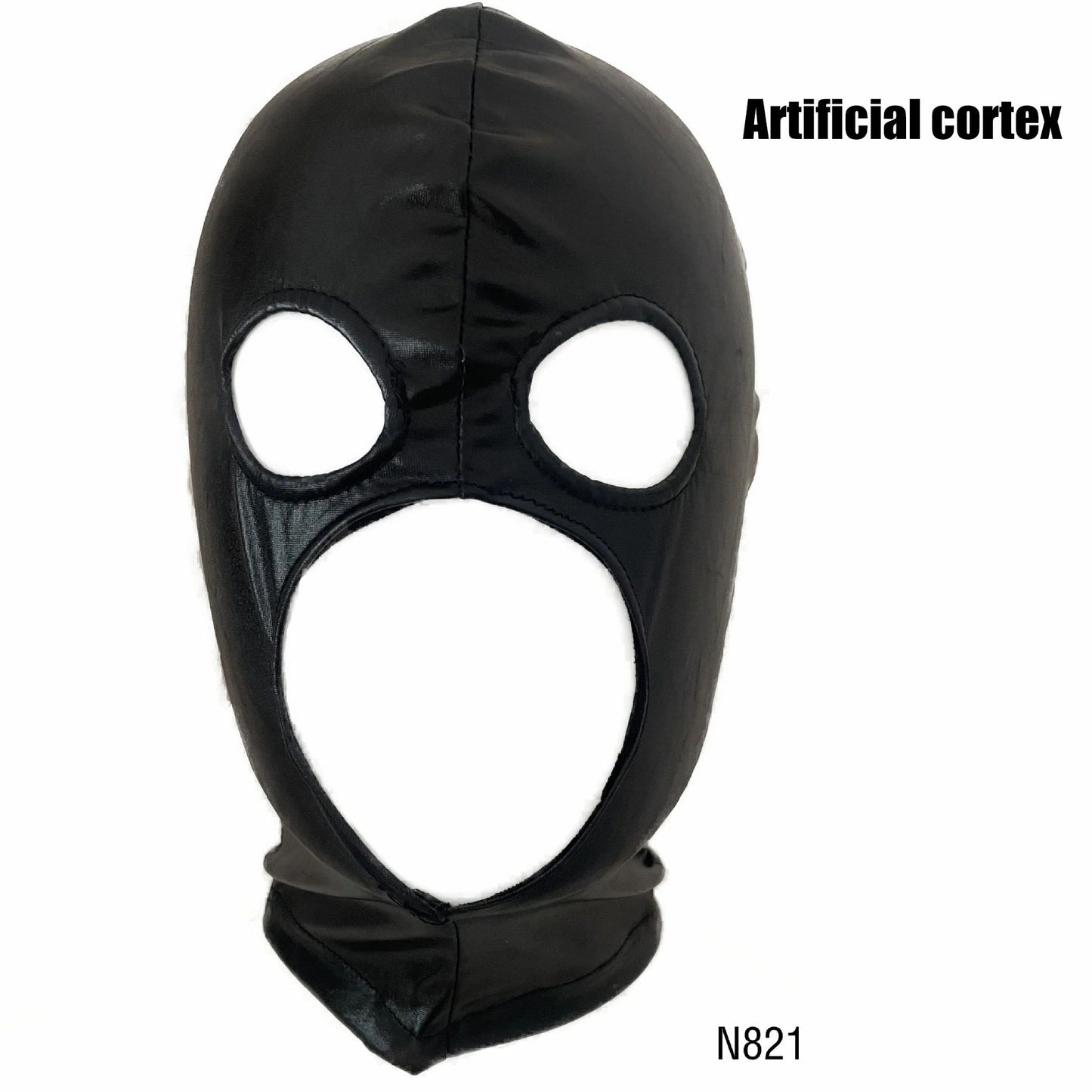 Women Mens Latex Face Mask Bronzing Cloth Open Mouth and Eye Glued Head Cover Couples Adult Face Mask Hood for Role Play Costume