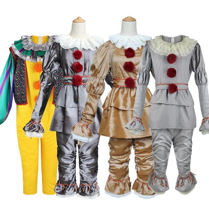 Movie Cosplay Pennywise Clown Cosplay Costume Halloween Adult Carnival Party Stage Performance Villain Vintage Clothing Set
