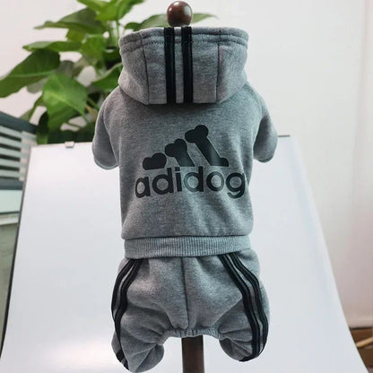 Roupas de inverno para cães pequenos Moletom Adidog para cães Macacão de lã para cães de raças pequenas Moletom esportivo para filhotes Macacão de 4 patas para cães