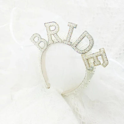 Bride to be Pearl crown Headband Bach Bachelorette hen Party Bridal Shower wedding engagement rehearsal dinner Decoration Gift