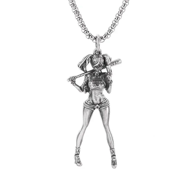 Colar Pingente Ceifador da Morte Gótico Misterioso Diabo Masculino Personalidade Punk Retro Halloween Joias da Moda