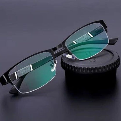 Óculos de Leitura Masculino Feminino de Alta Qualidade Meio Aro Dioptria Óculos de Grau Negócios Masculino Presbiopia Lentes De Leitura Mujer
