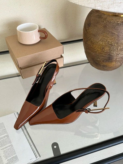 Aneikeh 2025 Verão Nova Banda Feminina Scarpins Sapatos Moda Raso Slip On Sandálias Slingback Salto Fino Alto Vestido Sapatos Sexy