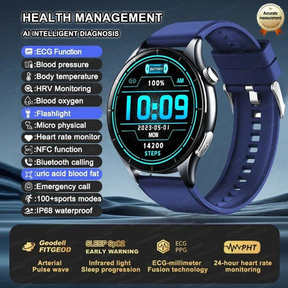 XIAOMI 704505 Novo Smartwatch ECG+PPG Preciso Ácido Úrico Lipídios Pressão Análise Corporal Smartwatch Masculino Chamada BT NFC
