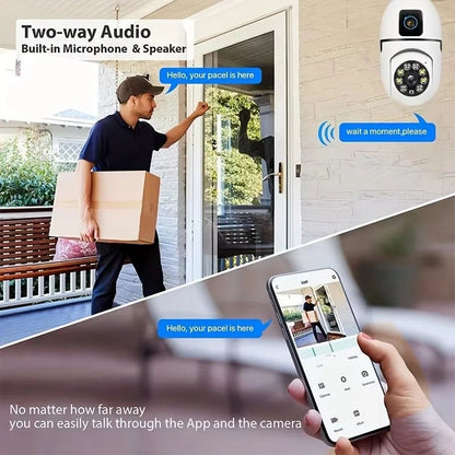 8MP WiFi IP Camera E27 Bulb Dual Lens Wireless Cam Baby Monitor Two-way Audio AI Human Tracking Smart Home Surveillance Camera