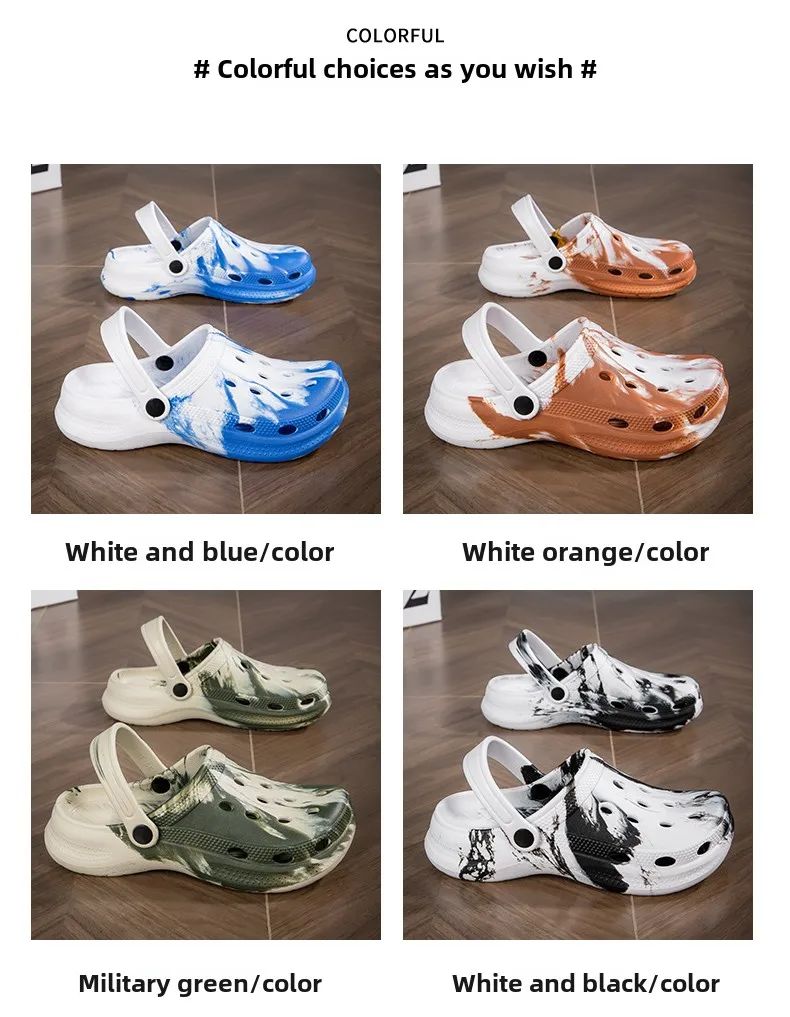 Summer Couple Clog Shoes Fashion Sandals Waterproof Slippers Men Shoes Outdoor Soft Sole Shoes Clogs EVA Beach Home Slipper