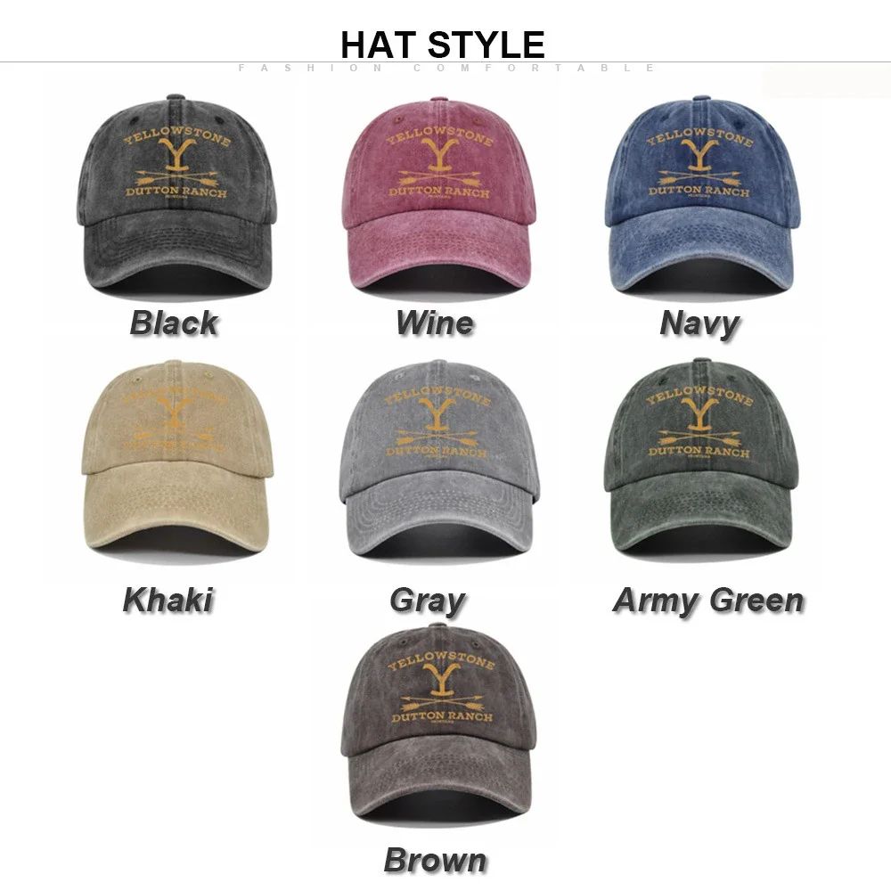 YELLOWSTONE Dutton Ranch Boné de Beisebol Ajustável Chapéu de Sol Primavera Outono Boné de Beisebol Esportivo Hip Hop Bonés Ajustados Chapéus para Homens e Mulheres