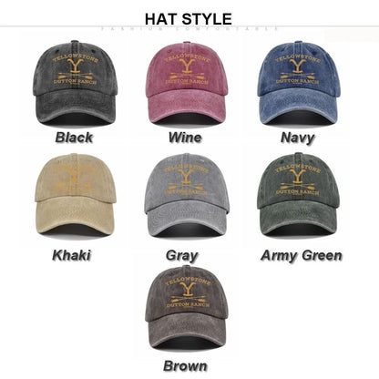 YELLOWSTONE Dutton Ranch Boné de Beisebol Ajustável Chapéu de Sol Primavera Outono Boné de Beisebol Esportivo Hip Hop Bonés Ajustados Chapéus para Homens e Mulheres