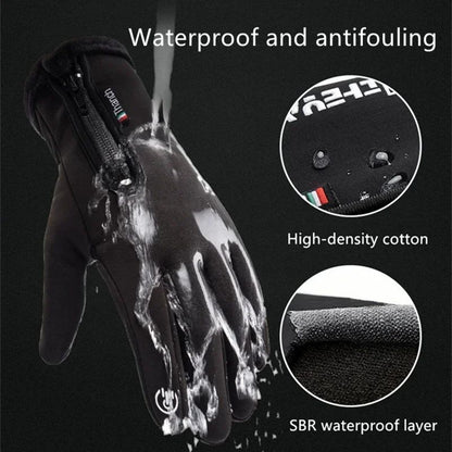 Luvas de Ciclismo Masculinas Touch Screen Impermeáveis de Inverno para Bicicleta, Luvas para Motoqueiro à Prova de Vento, para Patinete, Motocicleta, Esqui e Bicicleta, Térmicas para Ambientes Externos