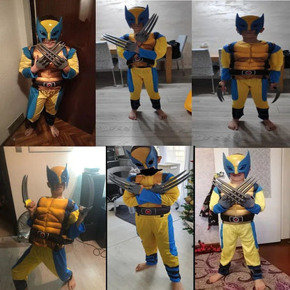 Movie Deluxe Child Mask Jumpsuit Superhero Cosplay Costume Halloween Christmas Kids New Year Costume Superhero Fantasy