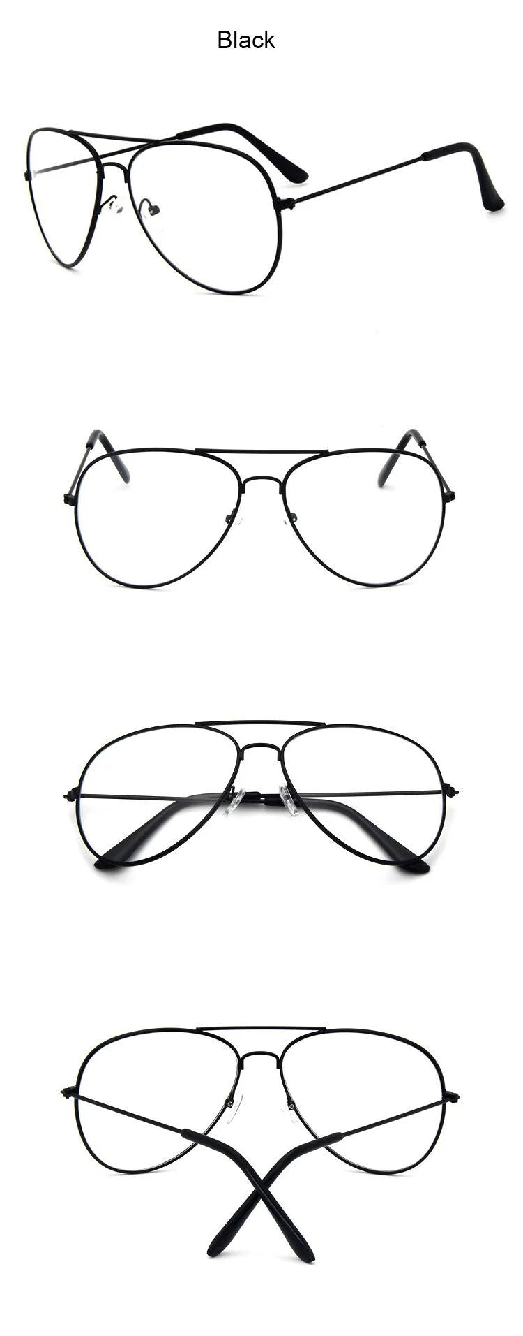 Aviation Gold Frame Sunglasses Male Classic Eyeglasses Transparent Clear Lens Optical Woman Man Glasses Pilot Style