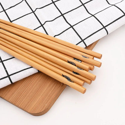5 Pares de Hashis de Bambu Japoneses para Sushi Antiderrapante Utensílios de Mesa Reutilizáveis para Hot Pot Hashis Chineses Ferramentas de Cozinha