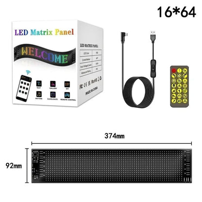 Placa de LED programável Painel de LED matricial de pixel Telas de exibição flexíveis RGB Carro Texto rolável Animação Sinalização Loja Lembrete Luz