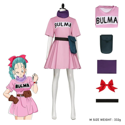 Japanese anime cosplay costume Bulma costume live-action roleplay convention cosplay dress