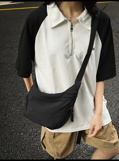 Trendy Women's Soft Cloth Shoulder Bag Solid Color Student Casual Style Big Handbags Crossbody Bags for Women Shoulder Hobos Bag