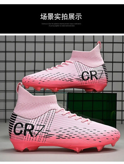 New Men Soccer Shoes High-top Futsal Cleats Sneakers Football Boots Grass High-quality Non-Slip Match Indoor Hot-selling FG/TF