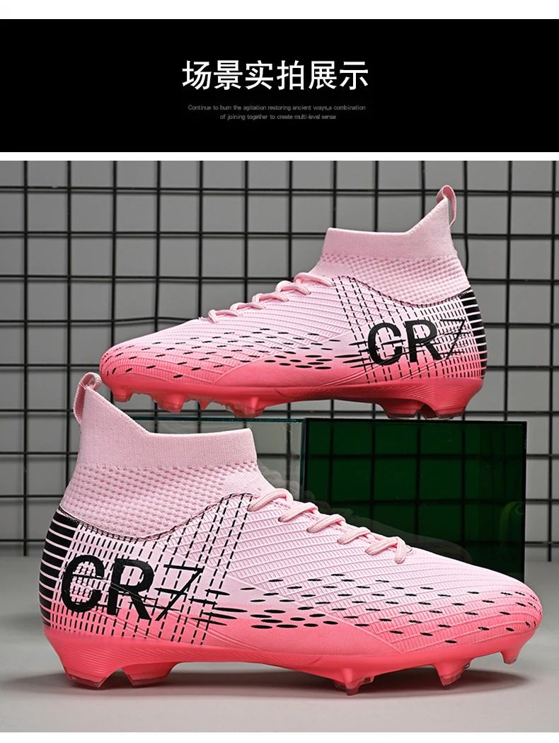 New Men Soccer Shoes High-top Futsal Cleats Sneakers Football Boots Grass High-quality Non-Slip Match Indoor Hot-selling FG/TF
