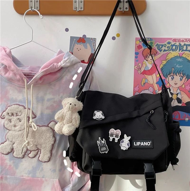 Shoulder Bag Large Capacity Crossbody Bag Retro Workwear Postman Bags for Women Nylon Handbags