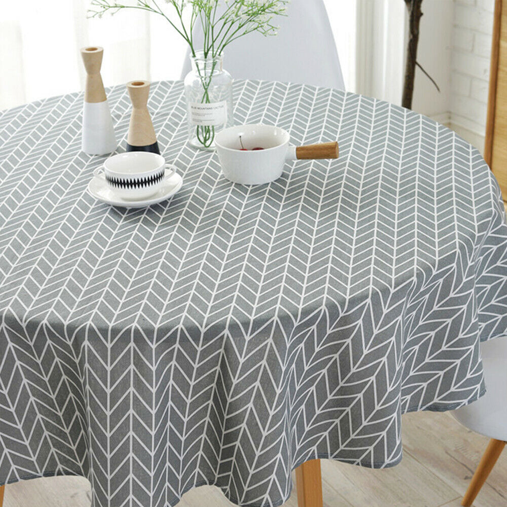 Nordic Round Tablecloth Cotton Linen Washable Hotel Banquet Table Cloth for Wedding Party Christmas Table Cover Home Dec