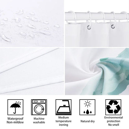 Winter Snow Forest Deer Shower Curtain Christmas Nature Landscape Christmas Gift Polyester Fabric Shower Curtains Bathroom Dec