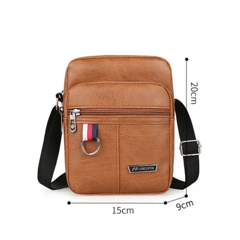 Crossbody Bag Men's High Quality PU Leather Shoulder Bag Large Capacity Chest Bag Fashion Casual Solid Color Crossbody Bag