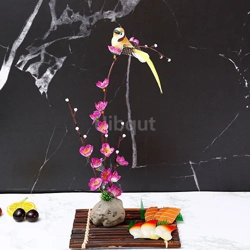 Bandeja de prato para frutos do mar, Barco de Sushi, Plantas de Flores Decorativas, Concepção Artística, Pequeno Ornamento Decorativo, Flor de Pêssego Criativa