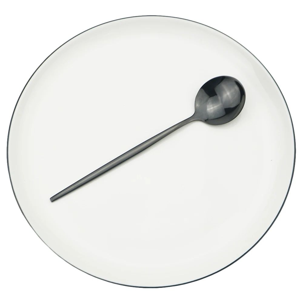 Conjunto de Talheres de Aço Inoxidável Western Dourado com 6 Peças de Colher de Concha, Colher de Jantar, Colher de Sopa, Talheres de Cozinha