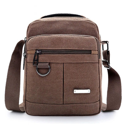 Canvas Shoulder Bag Men's New Korean Style Canvas Messenger Bag Outdoor Leisure Travel Portable Shoulder Bag Purse Handbag